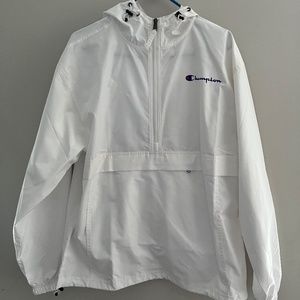Champion 1/4 zip Anorak - White - Size Medium